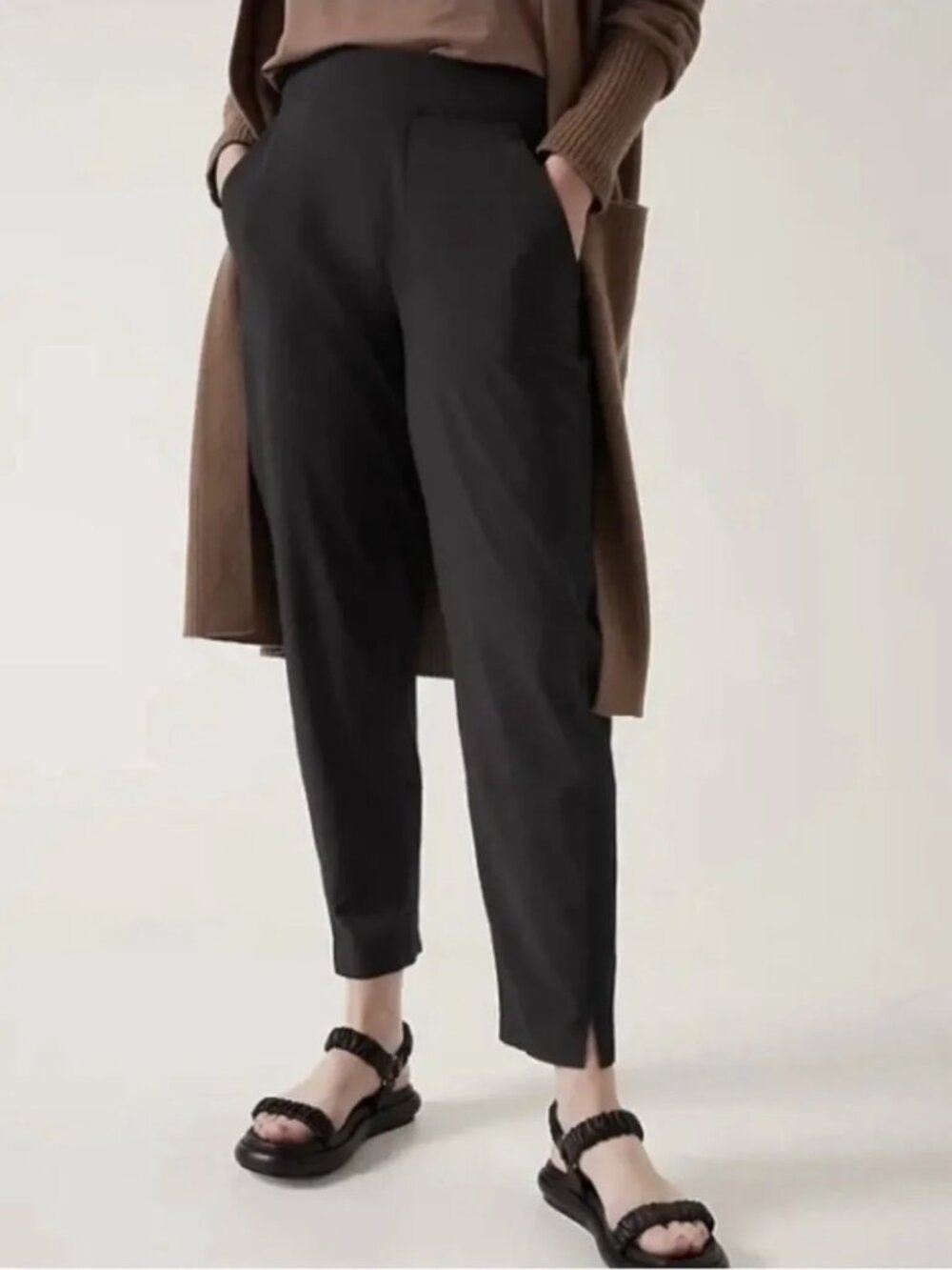 Athleta Brooklyn Ankle Pants Black Athletic Business Casual Size 12